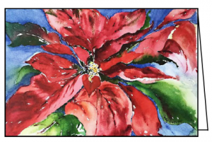 Card B: Hand painted poinsettia by a CARITAS friend and local artist.