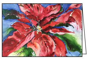 Card B: Hand painted poinsettia by a CARITAS friend and local artist. 