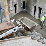 machinery with new concrete for cartias building